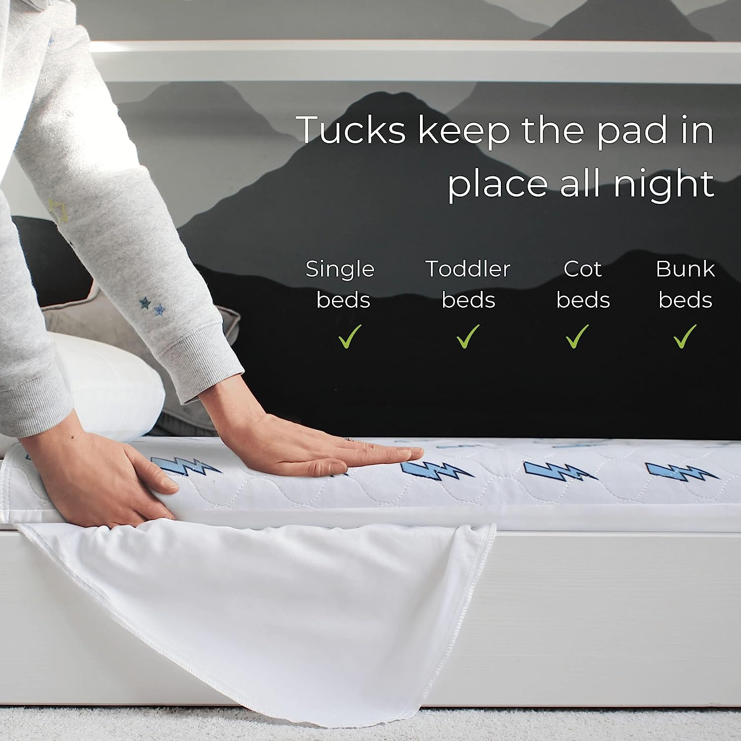 Hygge Sheets Potty Training Bed Pads - 100% Waterproof - Bed Wetting Pads for Twin and Toddler Beds - Reusable, Non Slip and Easy to Change at Night - Must Have for Parents - Rainbow - Image 3